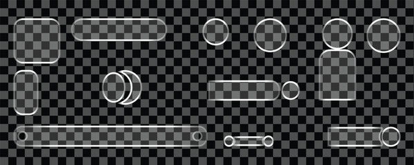 Transparent Liquid Glass UI Elements Set for Modern Web and App Design