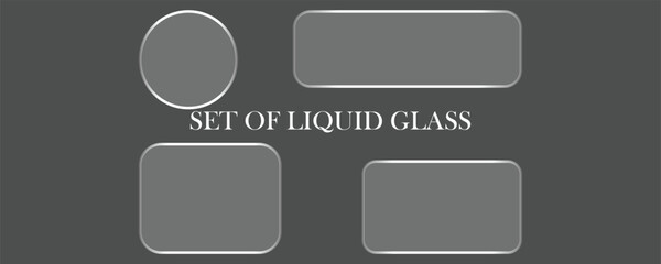 Liquid Glass Shape Set for Modern UI Design and Transparent Interface Elements