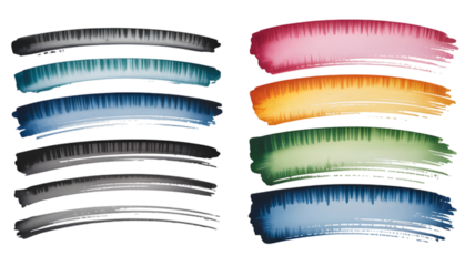 Abstract colorful paint strokes on black background artistic texture