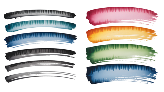 Abstract colorful paint strokes on black background artistic texture