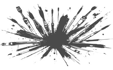 Brush line set. Vector calligraphy paint strokes. Vintage Chinese brushstrokes collection.Vector illustration. Isolated on white background. Freehand drawing. 