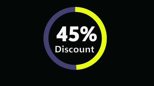 75% Discount Circle loading Bar animation, alpha channel.Special offer discount tags. shop now and enjoy shopping. Popup Promotional Animation. 