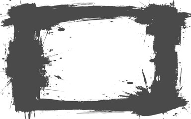 Abstract Decorative Black & White Edge. Type Text Inside, Use as Overlay or for Layer Mask.Black ink splatter background with white center