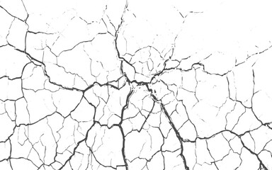 Vector the cracks concrete texture white and black.