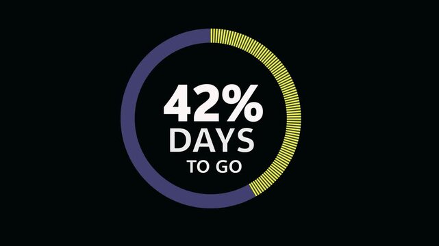 55 Days to go, 55 Days left icon, 55 days to go vector on blck background, Transparent date, 4K HD video with blck and green background alpha channel.Motion graphic.