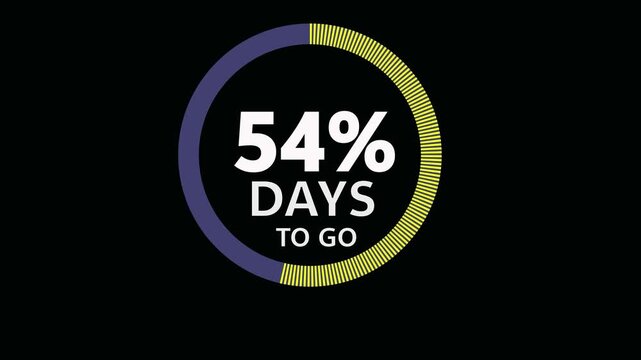 95 Days to go, 95 Days left icon, 95 days to go vector on blck background, Transparent date, 4K HD video with blck and green background alpha channel.Motion graphic.