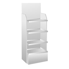 realistic gondola model shelf discount offer product mockup © AKHMADFAIZUL