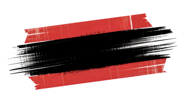 Bold red tape stripes on textured black background graphic design element