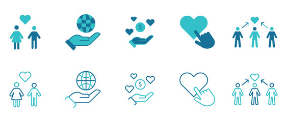 Community icon set.people, team, partnership, success. Vector and illustrator