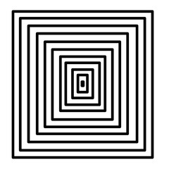 black square tunnel icon isolated on white background