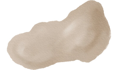 Abstract Brown Beige Blob Watercolor Brush Stroke with Paper Texture