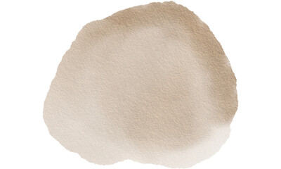 Abstract Brown Beige Blob Watercolor Brush Stroke with Paper Texture