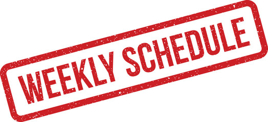 A textured rectangular rubber stamp with WEEKLY SCHEDULE text for planning appointments or events