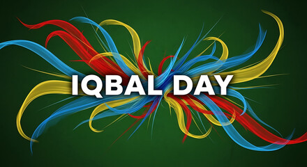 Obraz premium Iqbal Day Celebration A Vibrant Display of Colors and Artistic Expression on a Festive Occasion