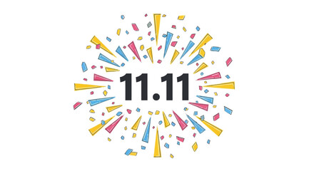 Colorful graphic with the number 11.11, likely representing a sale or special event.