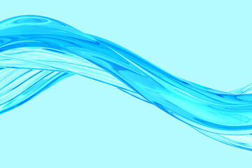 Abstract blue wave fluidity design for modern visuals. 3d render