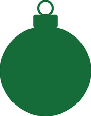 Obraz premium Green Christmas ornament icon, minimalist style, isolated on white background