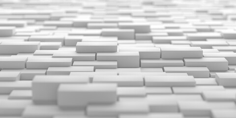Abstract minimalistic white block pattern for modern design and architecture concepts. 3d render