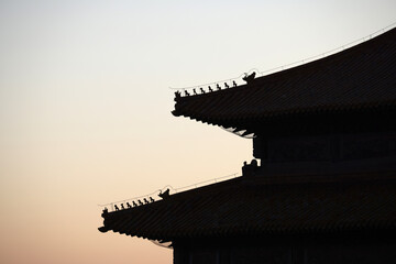 pagoda at sunset