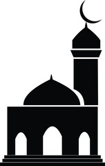 Islamic mosque building silhouette icon.