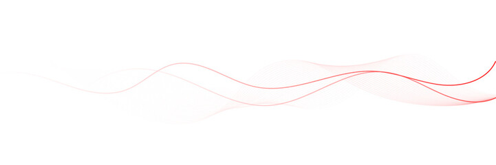 Vector red abstract wave thin curved lines graphic for design.