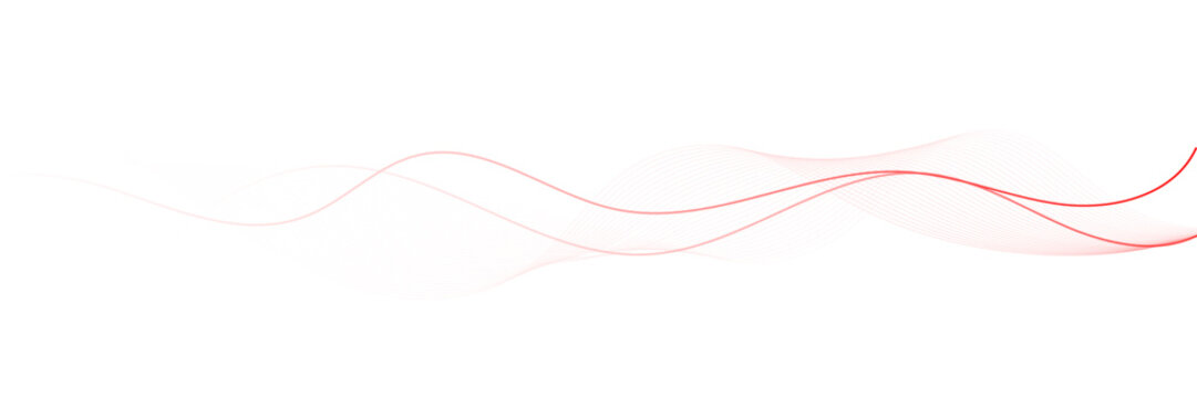 Vector red abstract wave thin curved lines graphic for design.