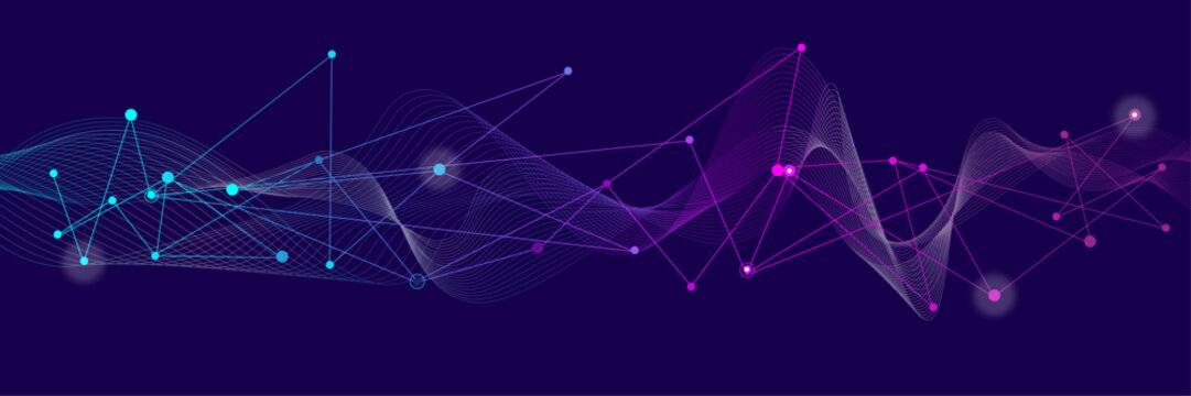 Vector creative idea banner concept for internet technology. Abstract tech network connection dots. Digital technology background.