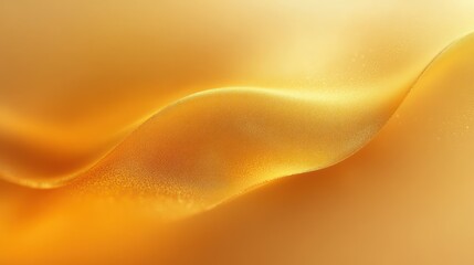 Soft golden waves with glowing particles creating a smooth flowing abstract texture emitting warmth and light