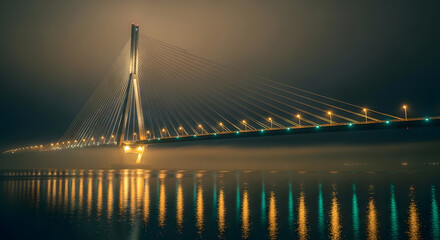 Obraz premium Night rocket launch reflecting in water png image