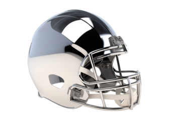 Shop shiny chrome football helmet protective gear sports equipment online on transparent background