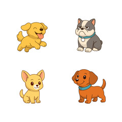 만화 영화 풍 강아지들