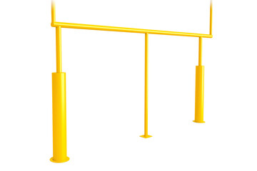 Obraz premium Understanding the design and dimensions of a yellow football goalpost on transparent background