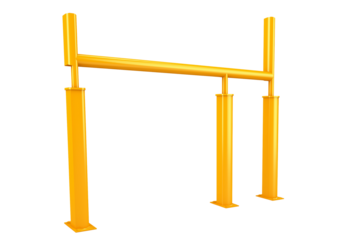 Find yellow football goal post equipment for sports games and competitions on transparent background
