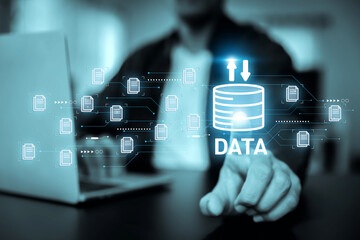 Hand touch data management on cloud computing technology system of computer network or cyber...