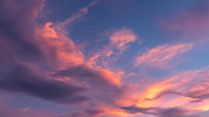 Majestic sunset over serene sky nature photography tranquil evening cloud patterns aerial view beauty of nature