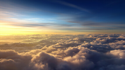 Breathtaking sunrise over clouds aerial view nature photography tranquil atmosphere scenic beauty
