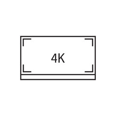 4k resolution monitor screen technology icon vector element design