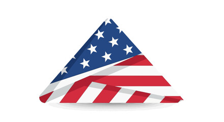 Veterans Day Folded Flag Icon &ndash; Honor and Respect Vector