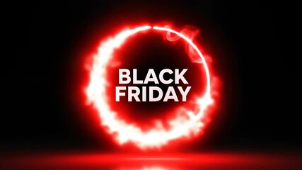 Dynamic Red Light Wave Graphic With Black Friday Text Overlay. Full HD or 4K Footage Video Animation