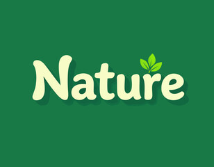 Nature logo design with leaf accent, minimalist green background, clean typography