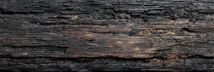 Detailed View of Textured Dark Wood Surface Showing Natural Grain Patterns and Aged Features in a Rustic Setting