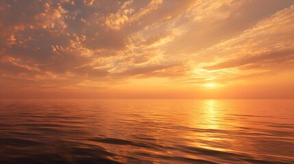 Obraz premium Brilliant warm sunlight illuminates vast ocean expanse during twilight