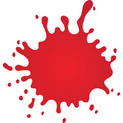 A Bright Red Paint Splatter With A Transparent Background And A Spray Effect On A White Canvas In A Studio Lighting