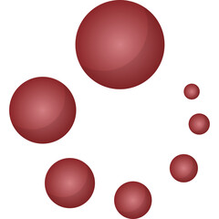 Red Spheres Arranged In A Circular Pattern On A Transparent Background Representing Loading Or Progress Indicator In A Digital Interface