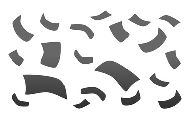 Scattered paper pieces black silhouette pattern