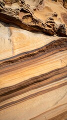 Weathered sandstone with colorful stratified layers
