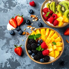 Yogurt bowls with fruit