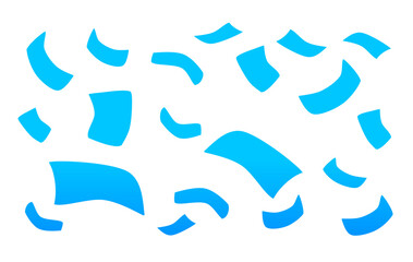 Scattered paper pieces blue silhouette pattern