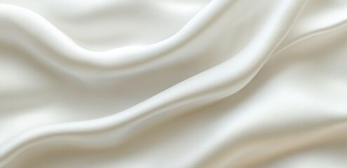 Naklejka premium Smooth white fabric with gentle folds and soft texture creating elegant flowing curves under natural light