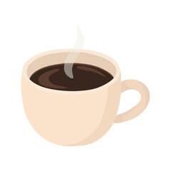 Steaming black coffee served in a beige ceramic cup. Cozy morning drink concept. Perfect for cafe, breakfast, or lifestyle themes. Rich aroma and warmth captured in detail.
